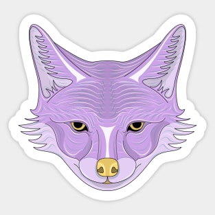 purple coyote face Sticker